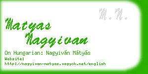 matyas nagyivan business card